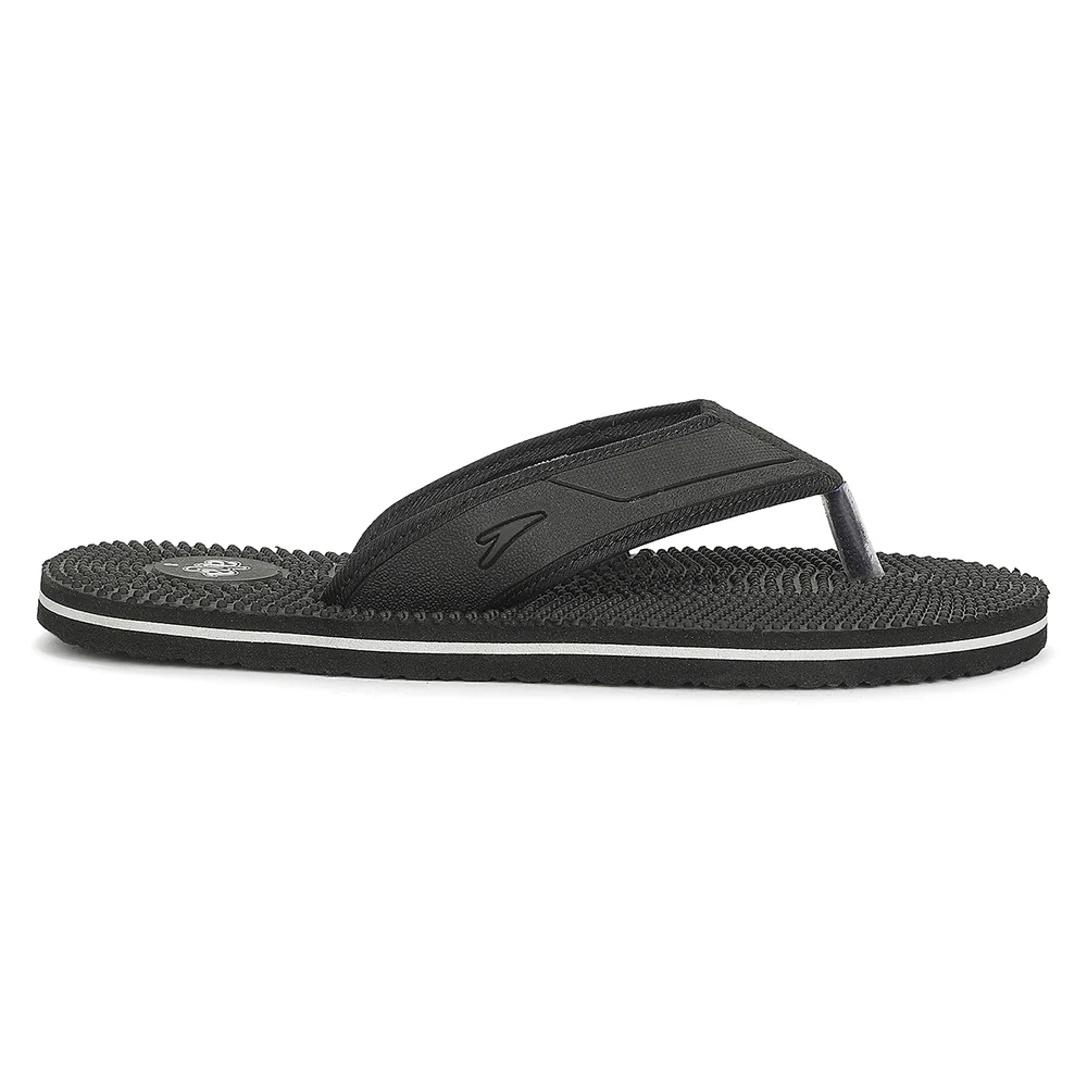A-HA AGL-156E Black Casual Slip on Slippers for Men by Liberty - Image 2
