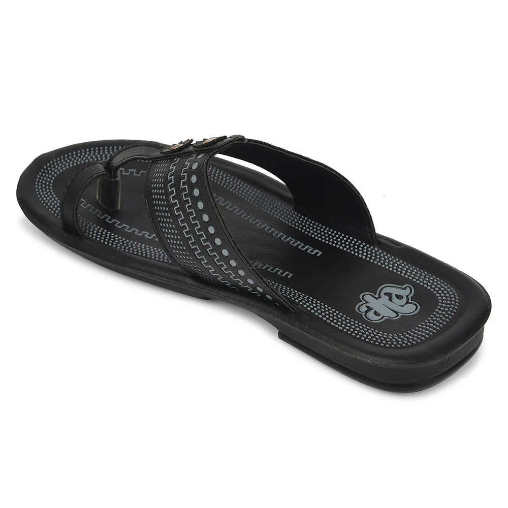 A-HA Black Casual Flat Sandal For Men MPU-62 By Liberty - Image 5