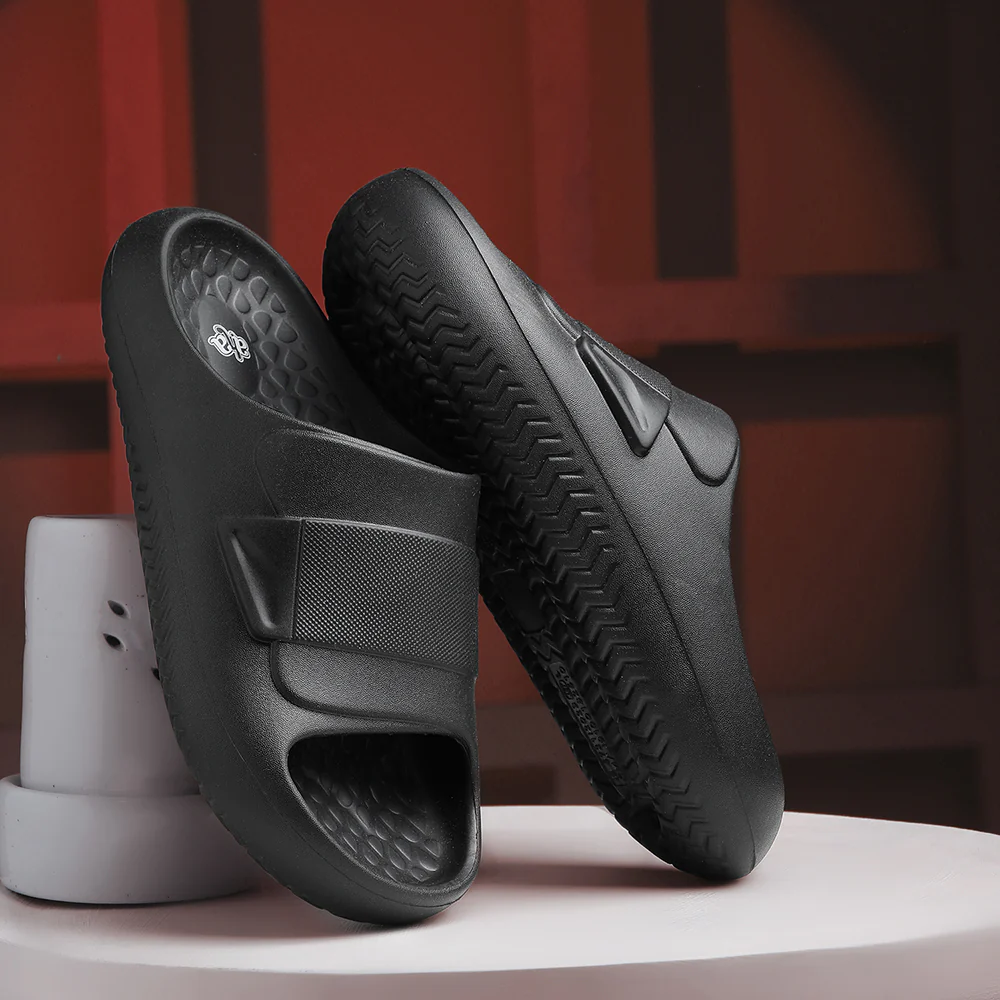 A-HA Black Casual Slides For Men DREAMWALKM By Liberty - Image 2