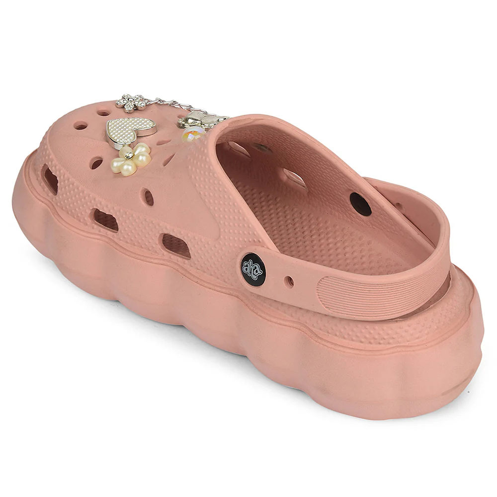 A-HA Peach Casual Sling Back Clogs For Women ZQ-SH-012 By Liberty - Image 4