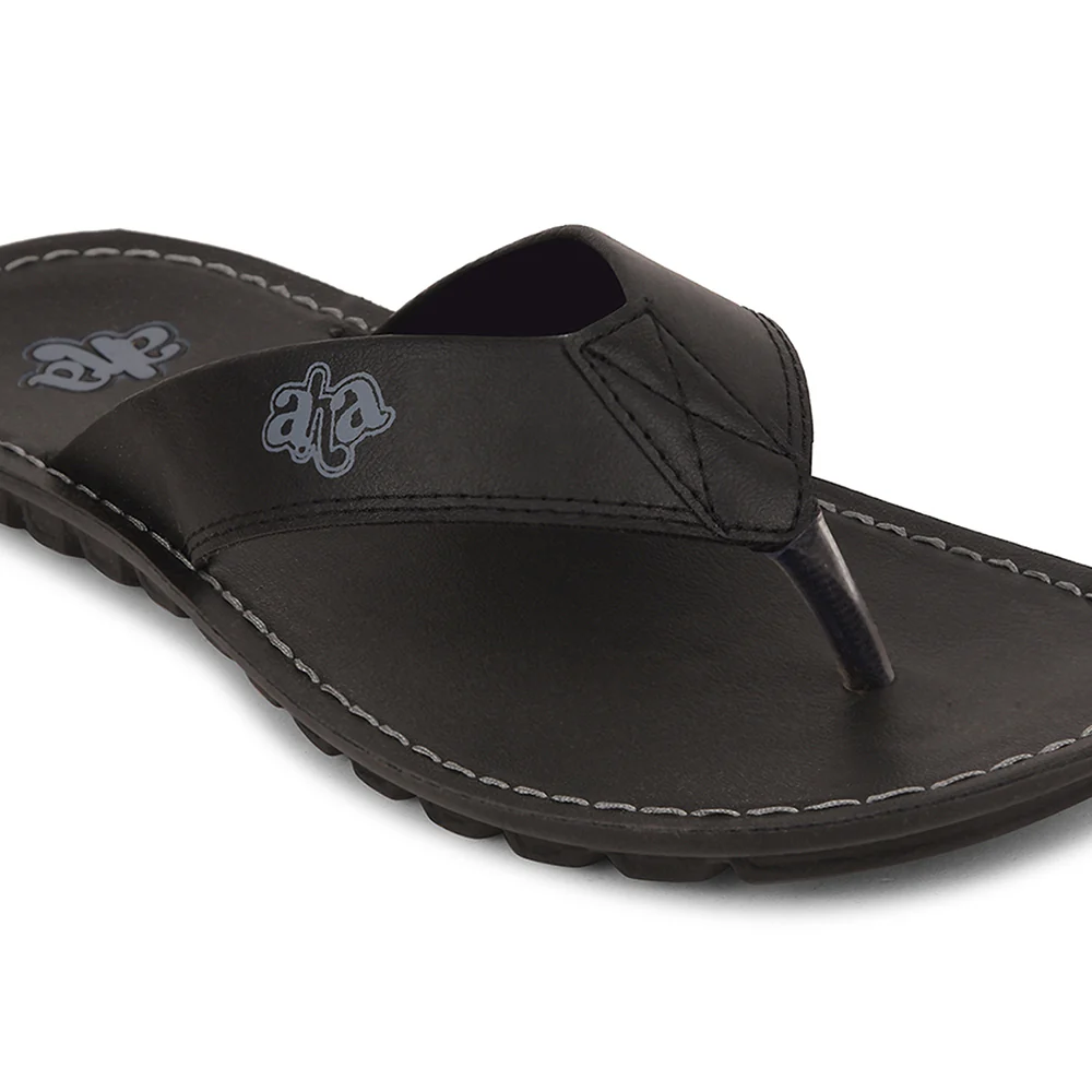 A-HA Black Casual Slipper For Men 2137-51 By Liberty - Image 5