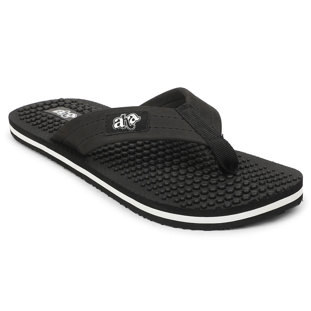 A-HA Black Casual Slipper For Men BEL-1 By Liberty