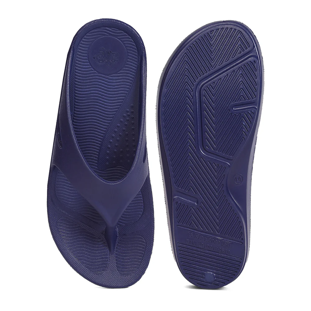 A-HA BOUNCE Navy Blue Casual Slip on Slippers for Men by Liberty - Image 4