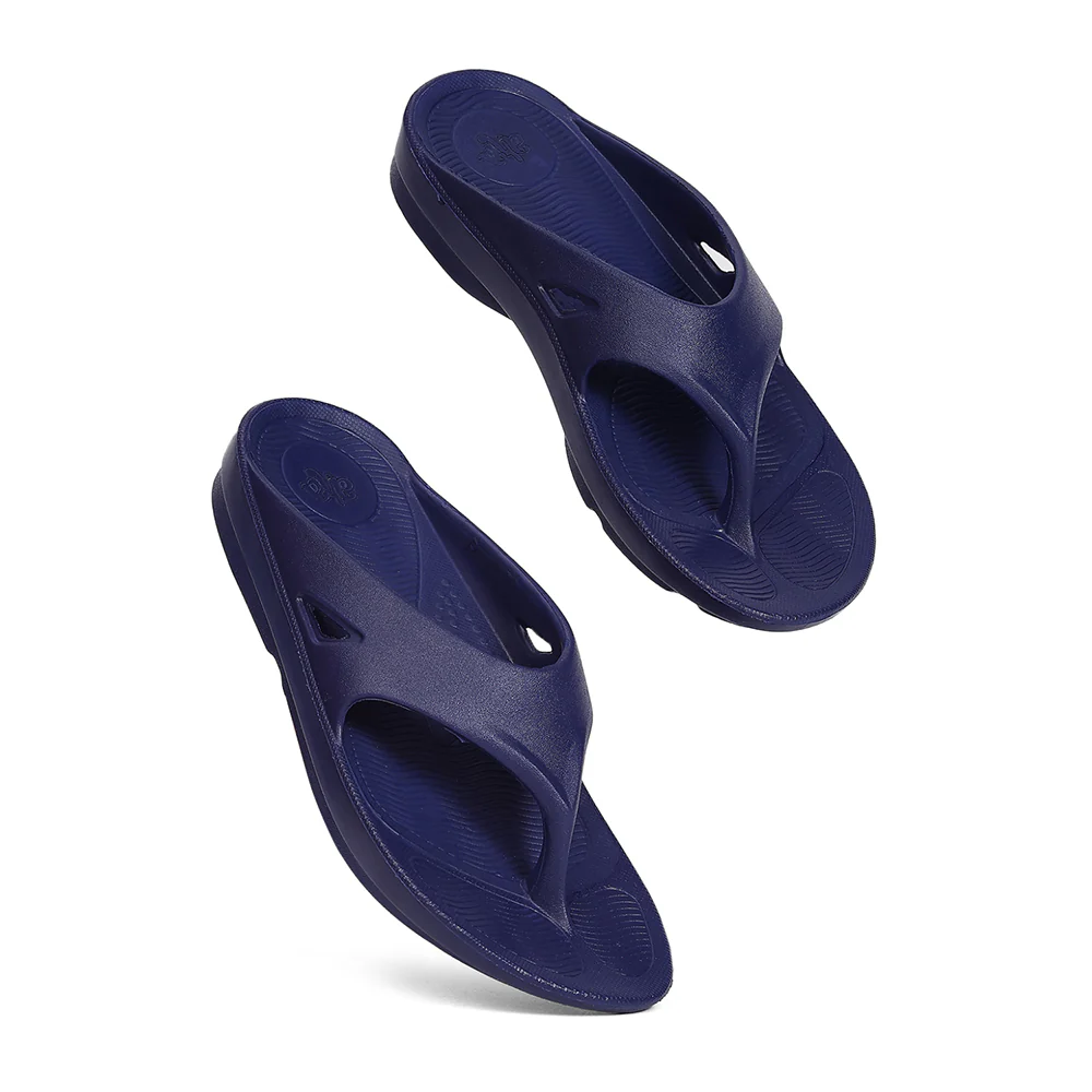 A-HA BOUNCE Navy Blue Casual Slip on Slippers for Men by Liberty - Image 5