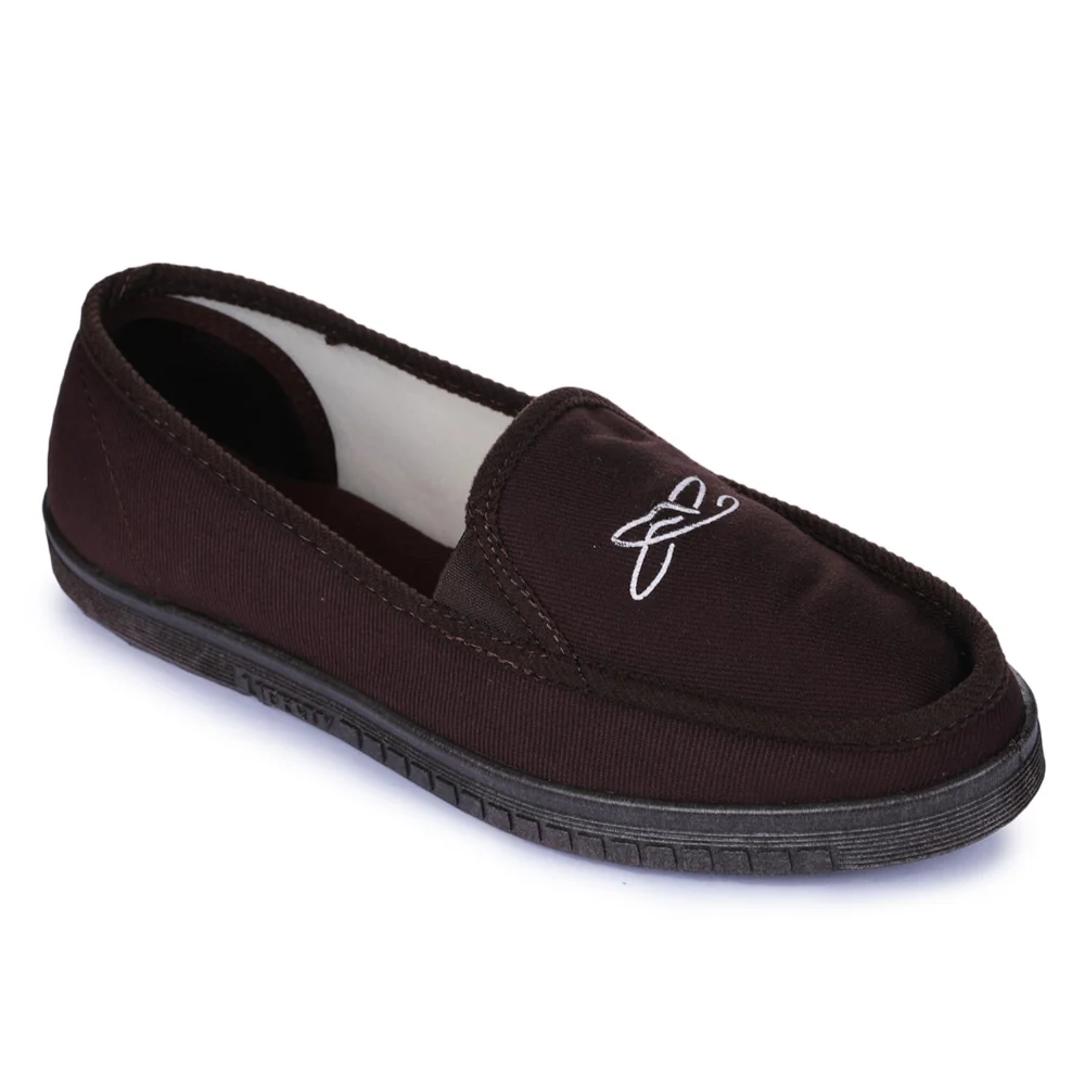 A-HA Brown Casual Drill Non Lacing Shoes For Men WALKER-E By Liberty