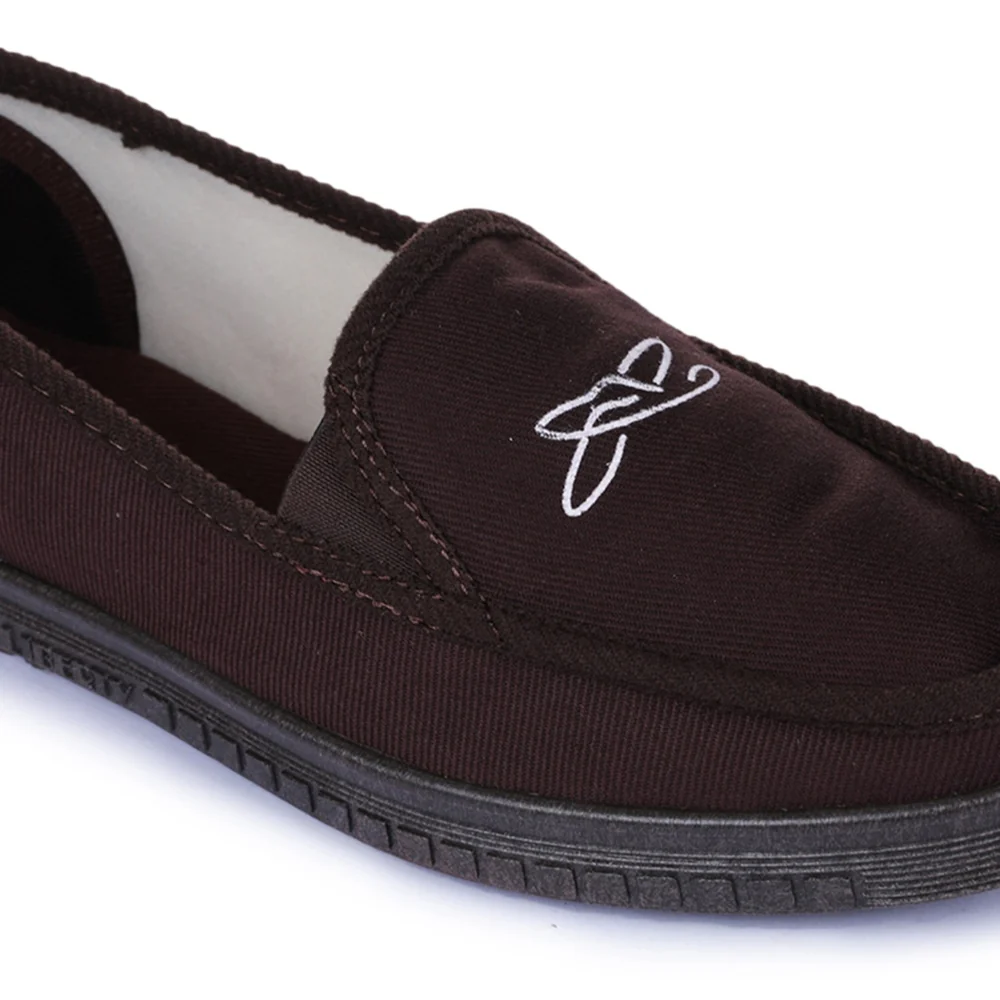 A-HA Brown Casual Drill Non Lacing Shoes For Men WALKER-E By Liberty - Image 4
