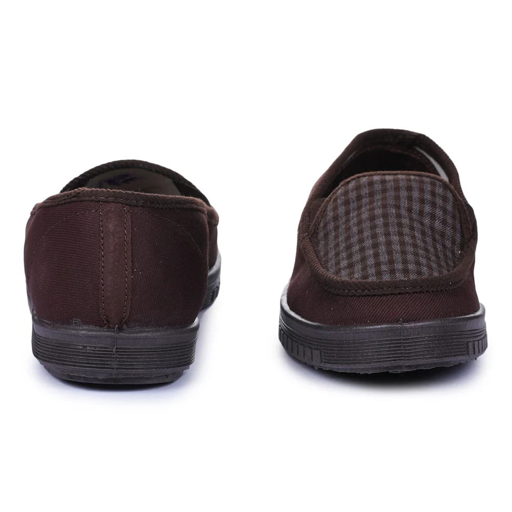 A-HA Brown Casual Check Non Lacing Shoes For Men WALKER-E By Liberty - Image 4