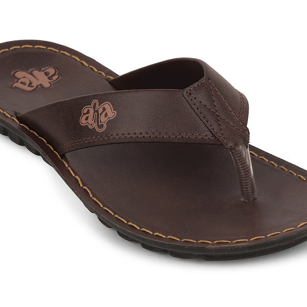 A-HA Brown Casual Slipper For Men 2137-51 By Liberty - Image 5