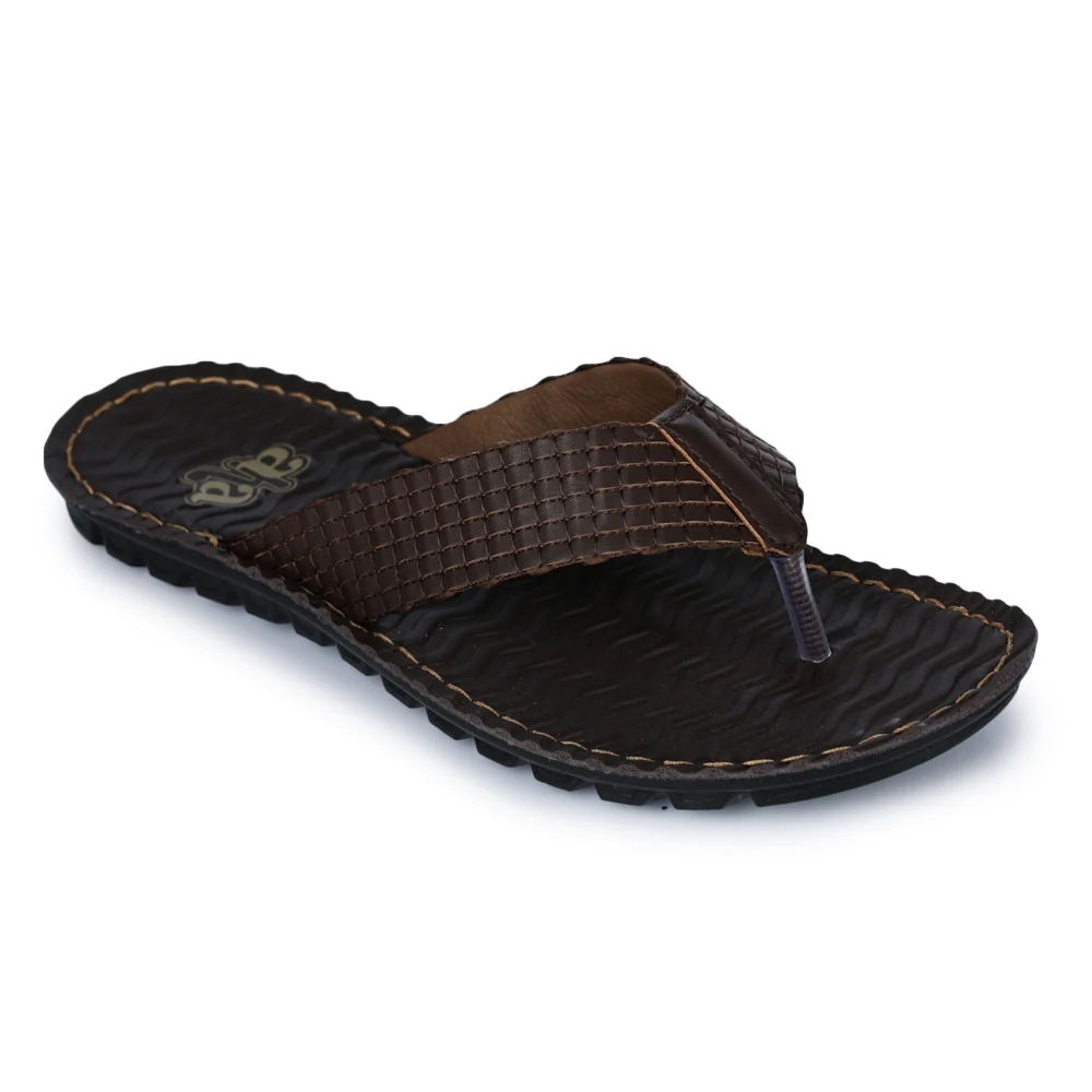 A-HA Brown Casual Slippers For Men 2137-11 By Liberty