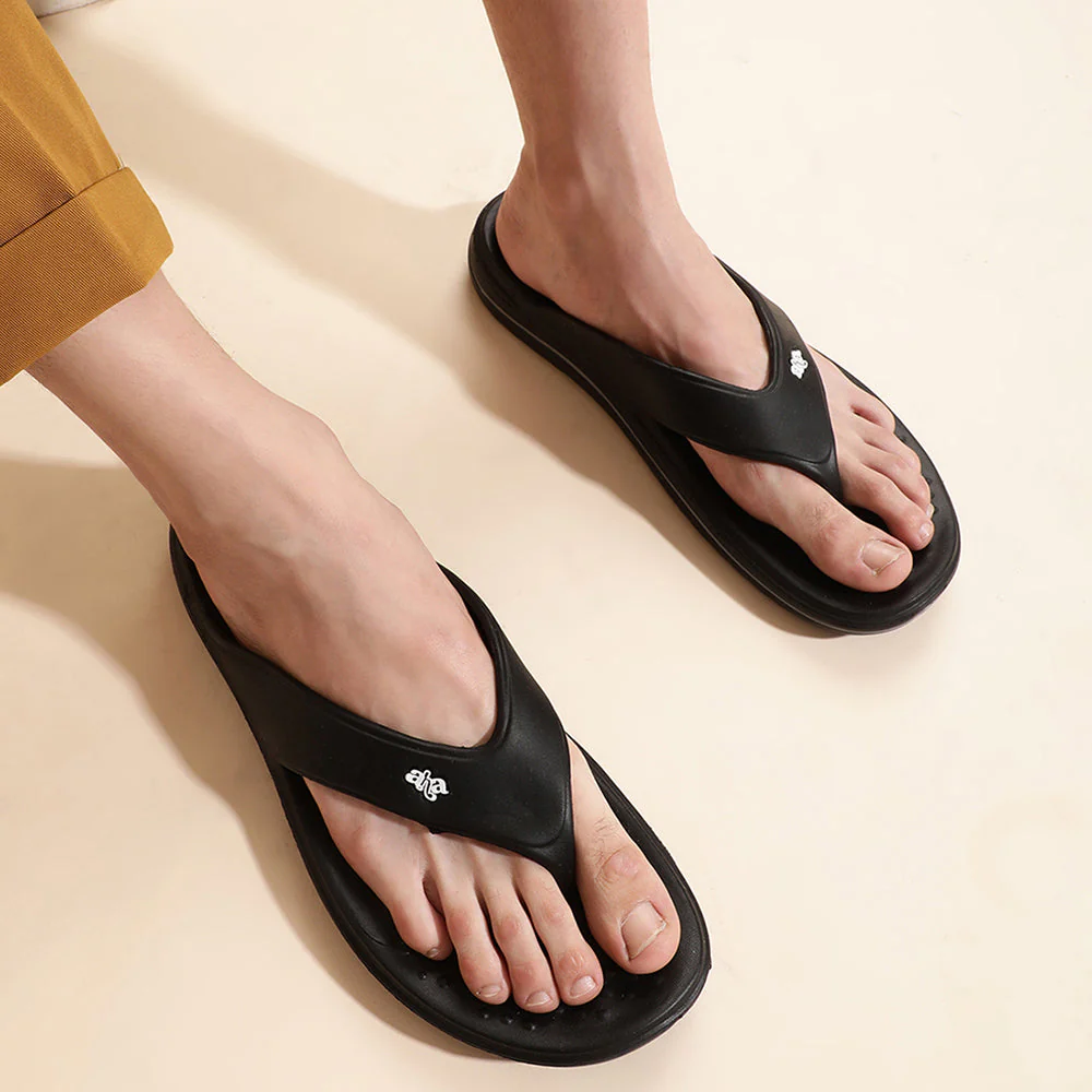 A-HA Casual Black Flip Flop For Men BEACHTIME By Liberty - Image 4