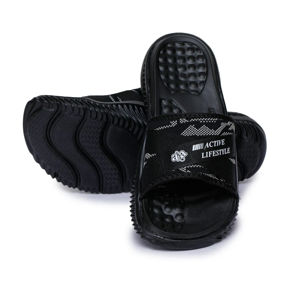 A-HA By Liberty Black Slides For Men STAMINA-11 - Image 5