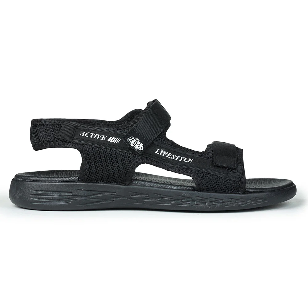 A-HA Casual Black Sandals For Men IMPACT-8 By Liberty - Image 2