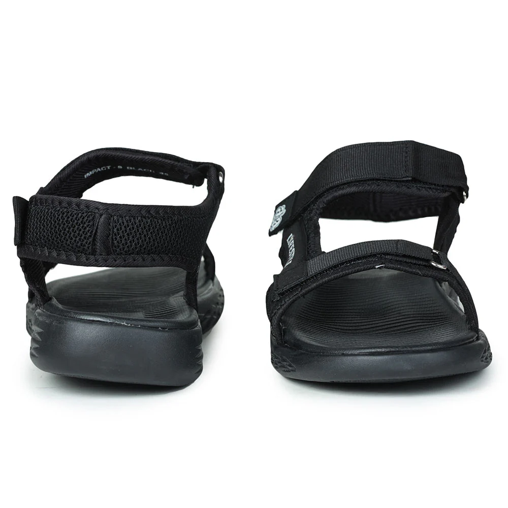 A-HA Casual Black Sandals For Men IMPACT-8 By Liberty - Image 3