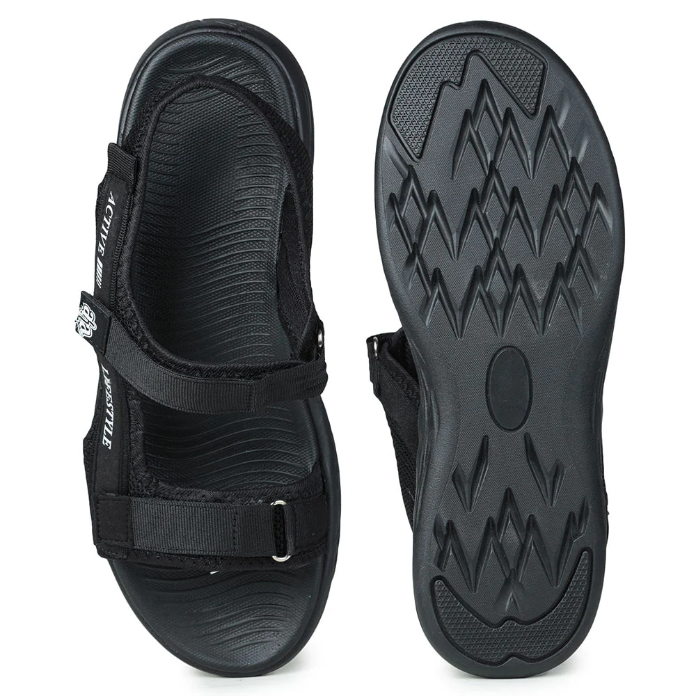 A-HA Casual Black Sandals For Men IMPACT-8 By Liberty - Image 4