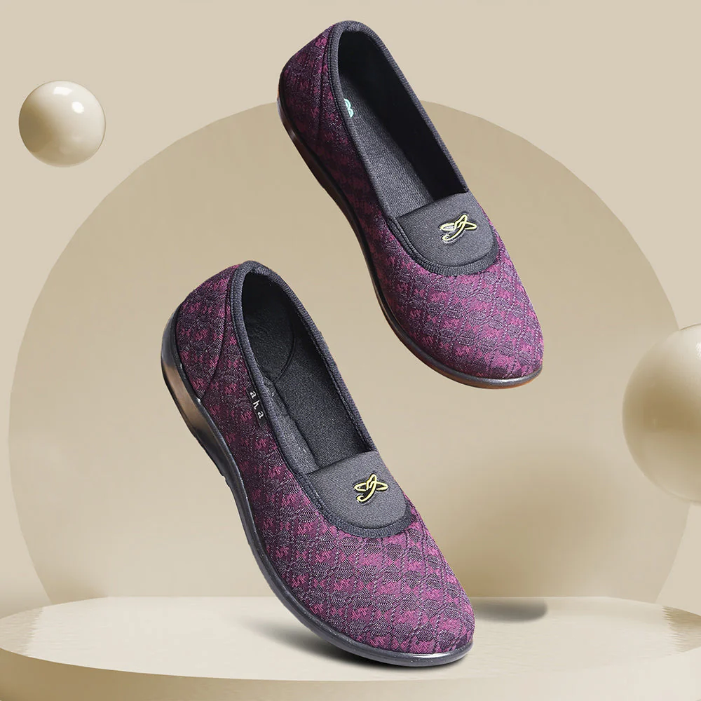 A-HA By Liberty ELENA-214 Women Casual Maroon Ballerina Shoes - Image 3