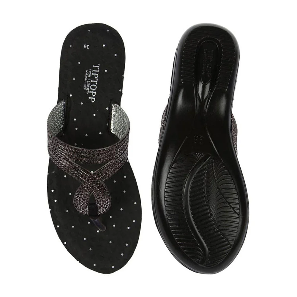 A-HA By Liberty ETHNIC-05 Women Ethnic Black Slippers - Image 6
