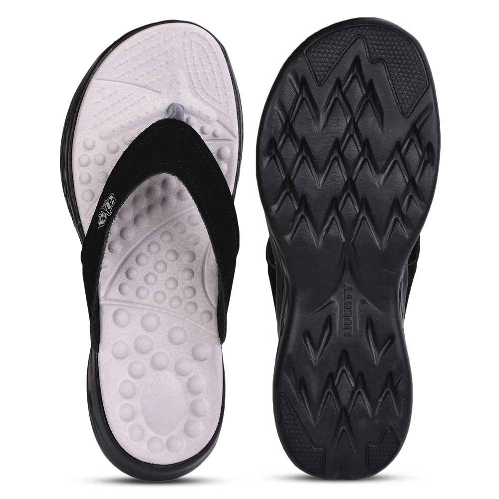 A-HA Casual Black Flip Flop For Men IMPACT-21 By Liberty - Image 5