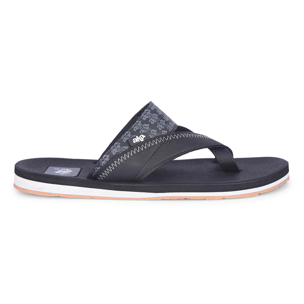 A-HA Casual Black Flip Flop For Men ANCO-02 By Liberty - Image 2