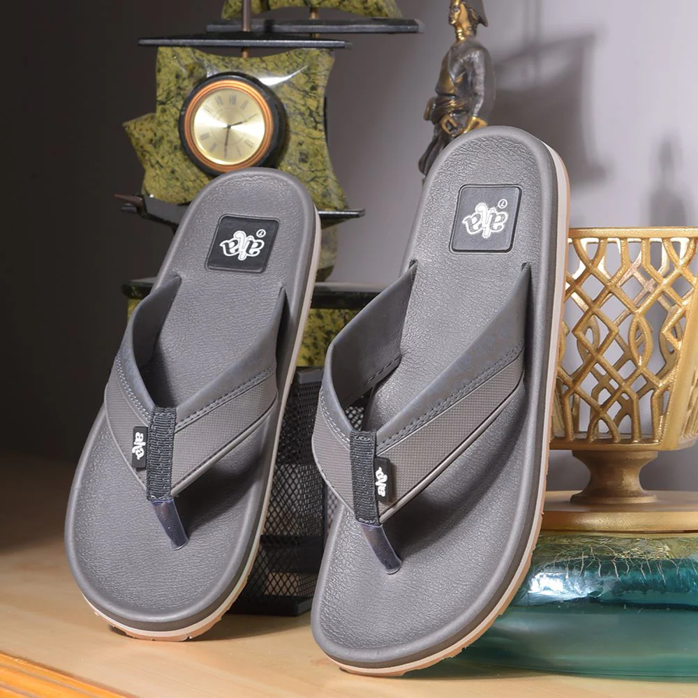 A-HA Casual Grey Flip Flops For Men ANCO-03 By Liberty - Image 4