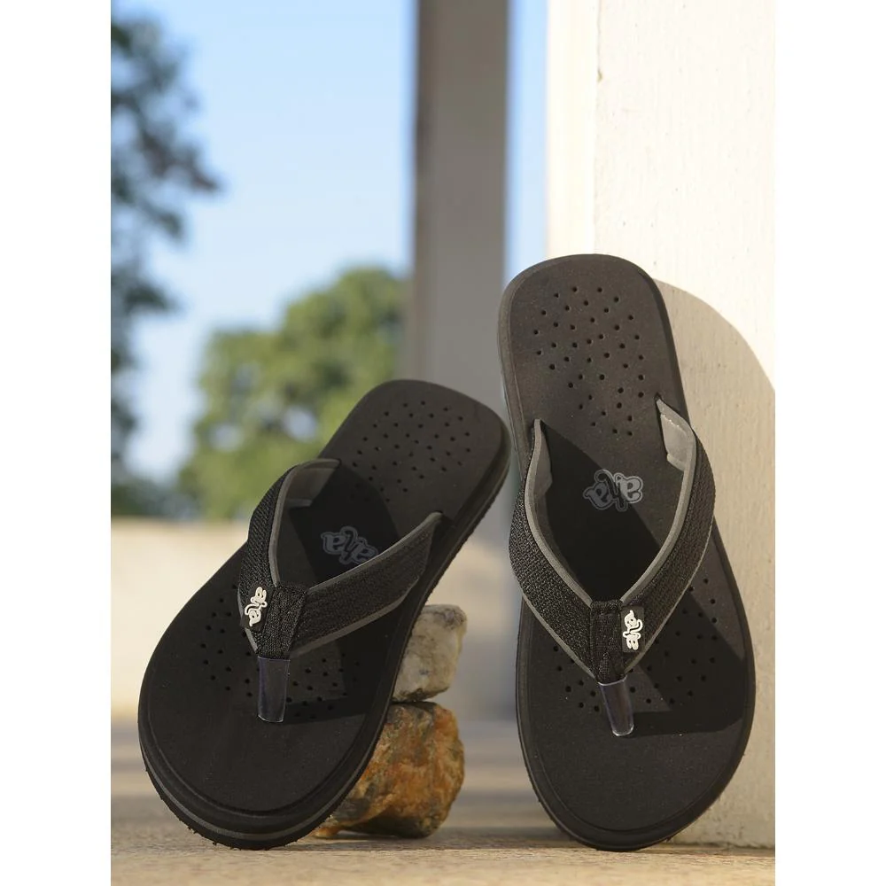 A-HA Casual Black Flip Flop For Men CFL-1 By Liberty - Image 4
