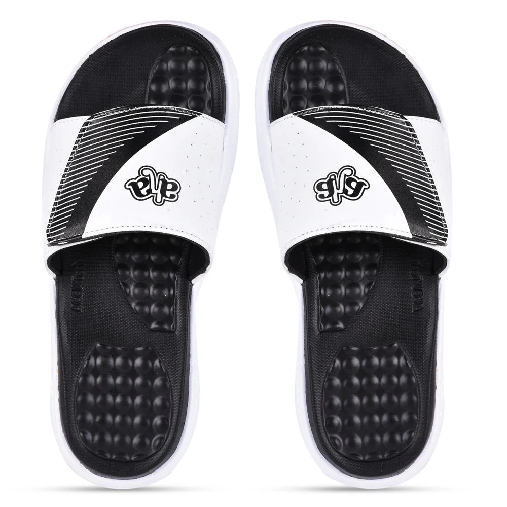 A-HA By Liberty White Slides For Men STAMINA-25 - Image 5