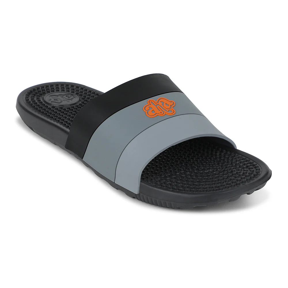A-HA Grey Casual Slides For Men ADAM-70 By Liberty