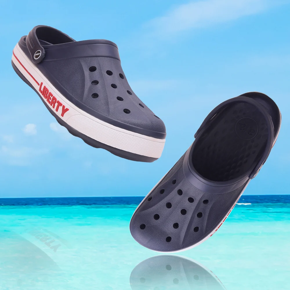 A-HA Navy Blue Casual Slip-on Clogs For Men LITEWALK By Liberty - Image 3