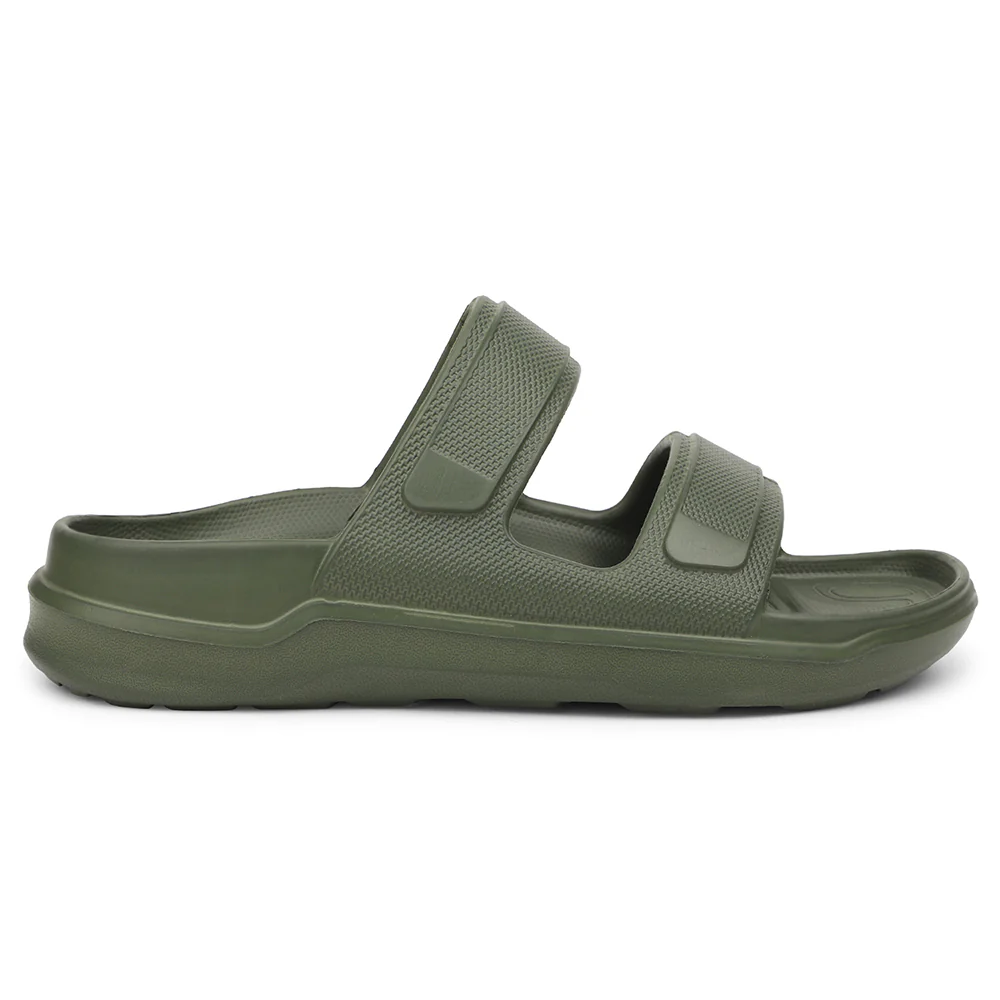 A-HA Olive Green Casual Slides For Men FDL-2 By Liberty - Image 2