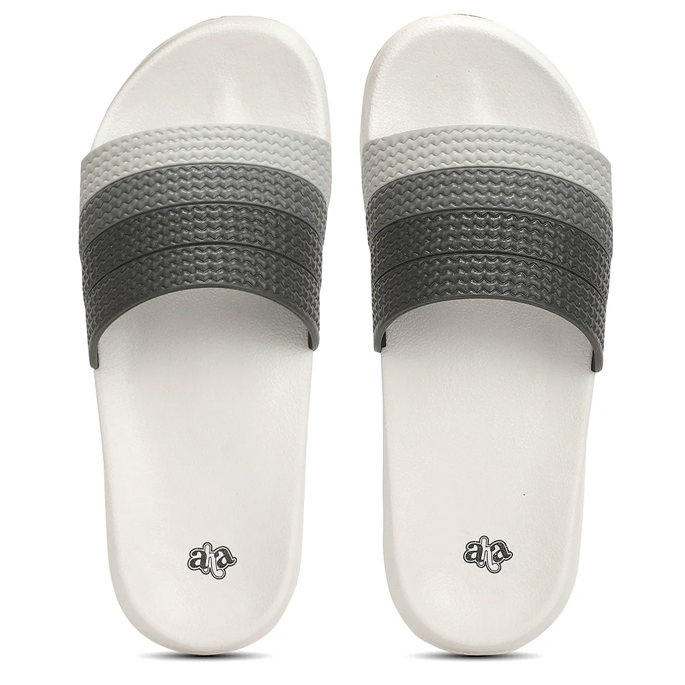 A HA PRIMGO-E Grey Casual Slip on Slides for Men by Liberty - Image 9