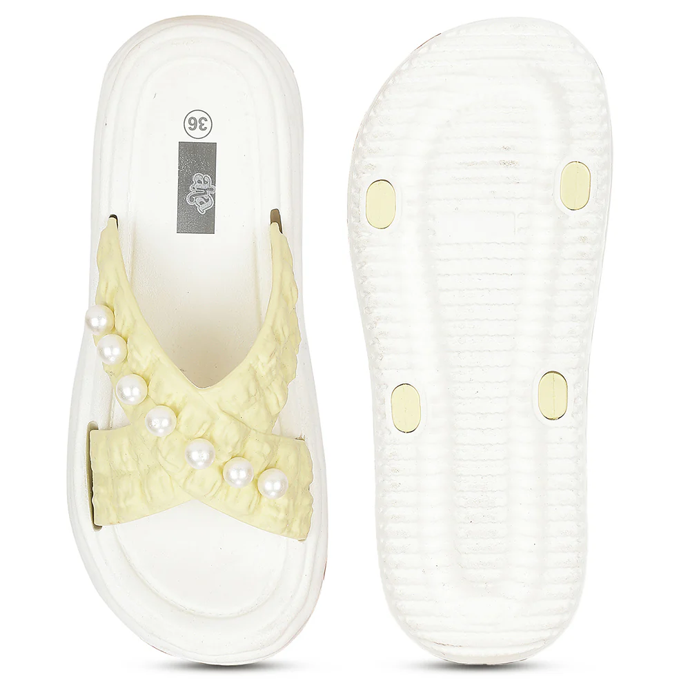 A-HA RESTWALK-2 Mustard Casual Slides For Women By Liberty - Image 6