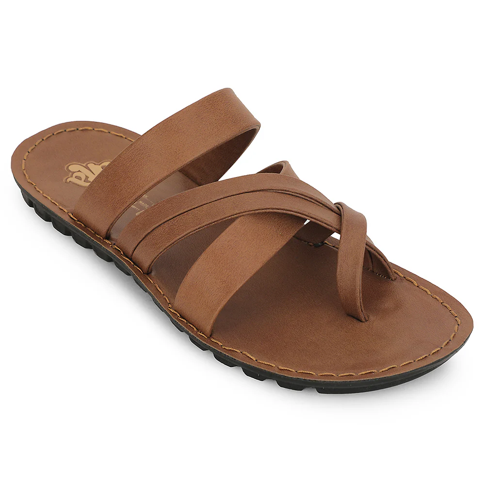 A-HA Tan Casual Slipper For Men MPU-56 By Liberty
