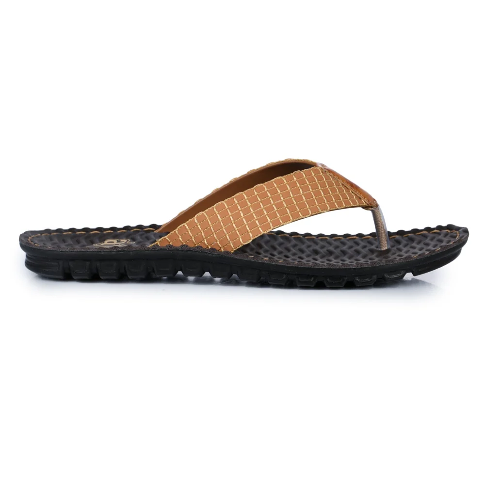 A-HA Tan Casual Slippers For Men 2137-11 By Liberty - Image 2
