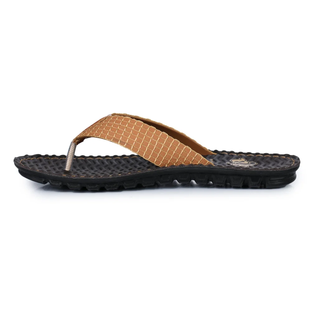 A-HA Tan Casual Slippers For Men 2137-11 By Liberty - Image 3