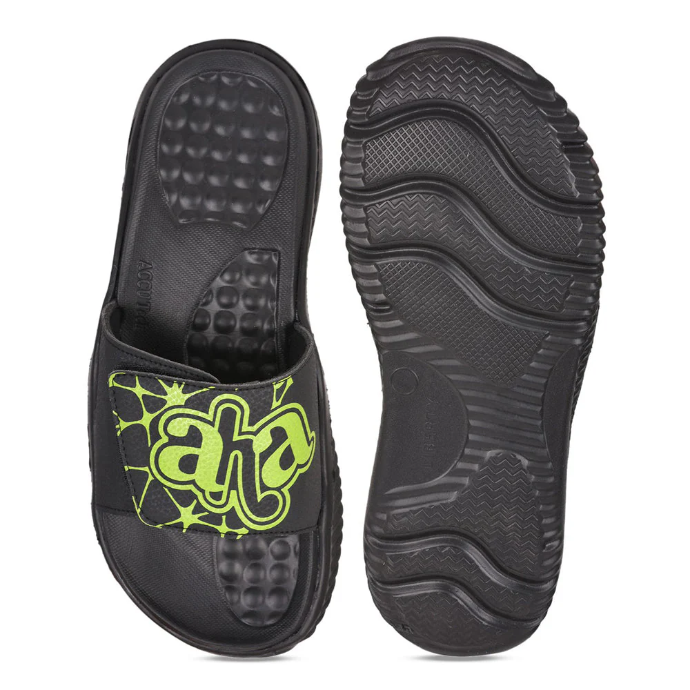 AHA (Black) Slides For Men STAMINA-26 By Liberty - Image 4