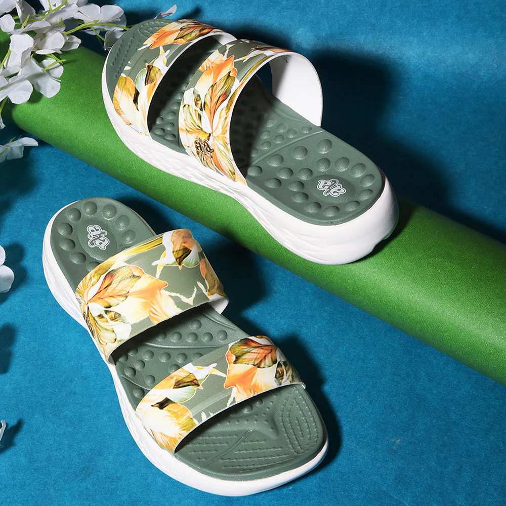 AHA Casual Olive Green Flip Flop For Women IMPACT-15 By Liberty - Image 4