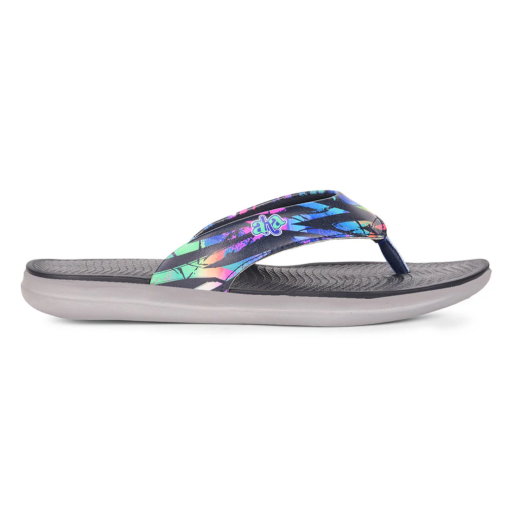 AHA Casual Navy Blue Flip Flops For Women KIARA-6 By Liberty - Image 2