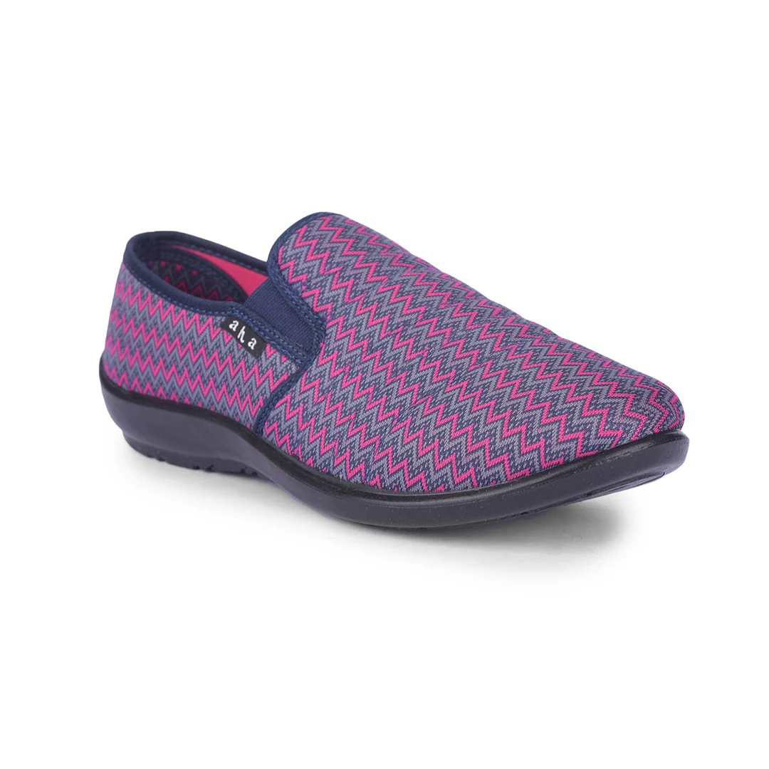 AHA Casual Non-Lacing Purple Ballerina Shoes For Women SELINA-101 By Liberty