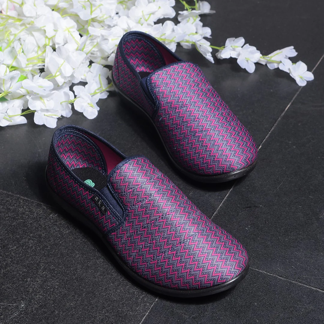 AHA Casual Non-Lacing Purple Ballerina Shoes For Women SELINA-101 By Liberty - Image 4