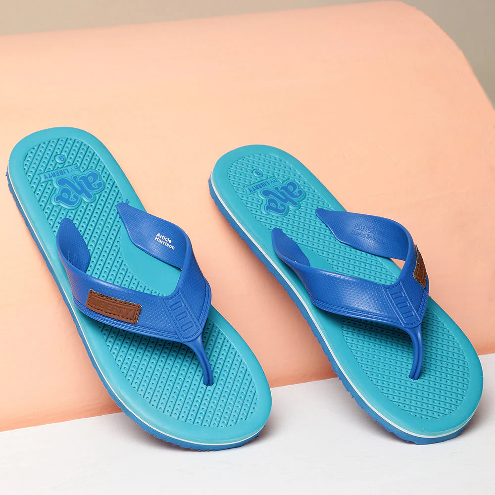 A-HA Casual Sky Blue Flip-Flops For Men HARRISON By Liberty - Image 4