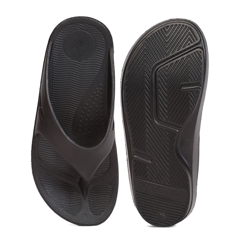 A-HA BOUNCE Black Casual Slip on Slippers for Men by Liberty - Image 4
