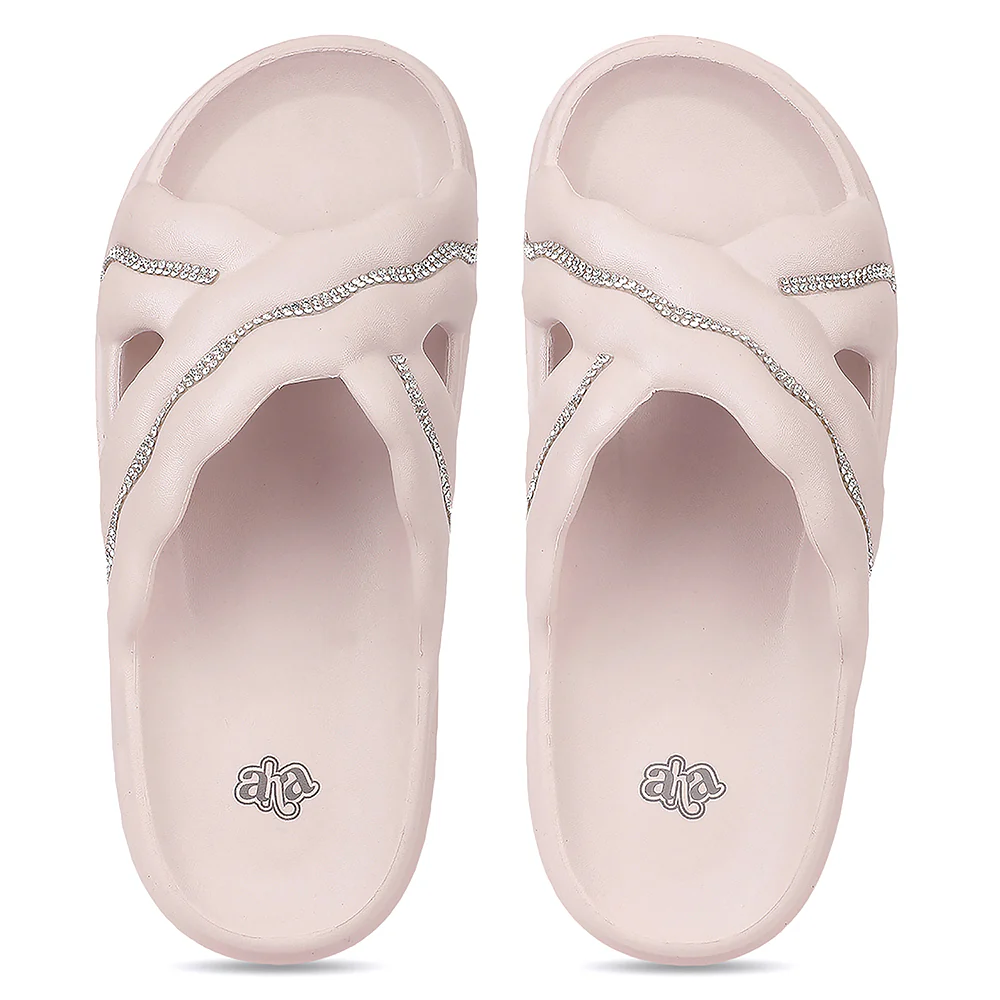 A-HA RESTWALK Peach Casual Slides For Women By Liberty - Image 10