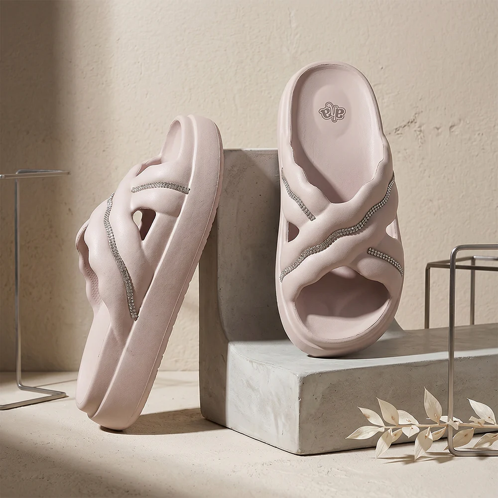 A-HA RESTWALK Peach Casual Slides For Women By Liberty - Image 2