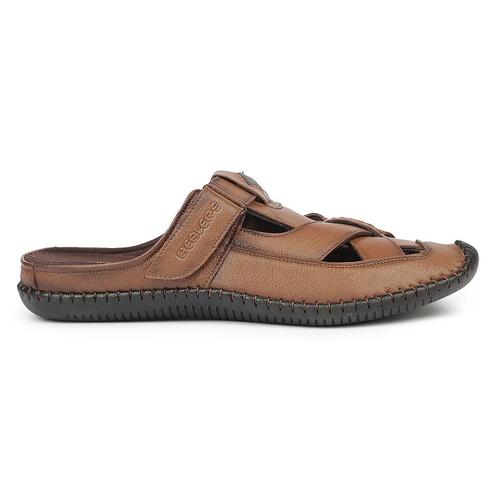 Healers JLL-1 Front Close Tan Formal Slip on Mules for Men By Liberty - Image 2