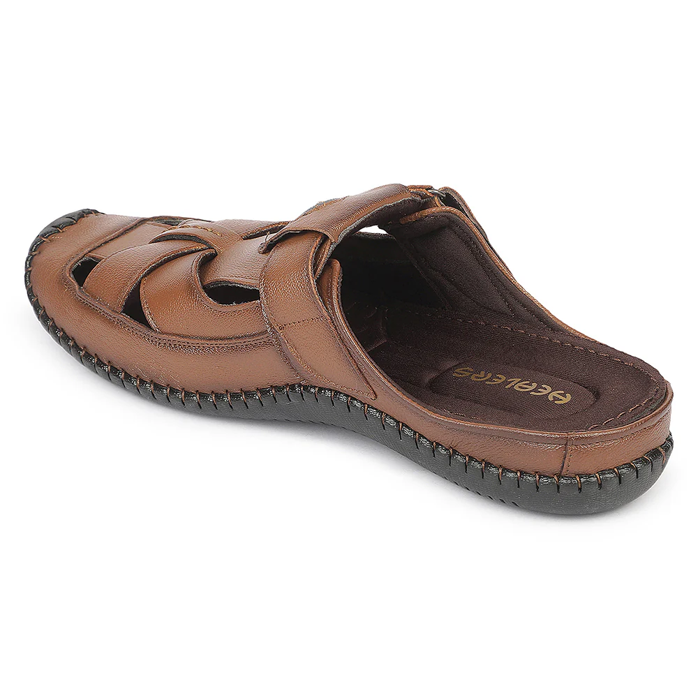 Healers JLL-1 Front Close Tan Formal Slip on Mules for Men By Liberty - Image 3