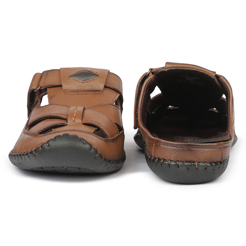 Healers JLL-1 Front Close Tan Formal Slip on Mules for Men By Liberty - Image 7