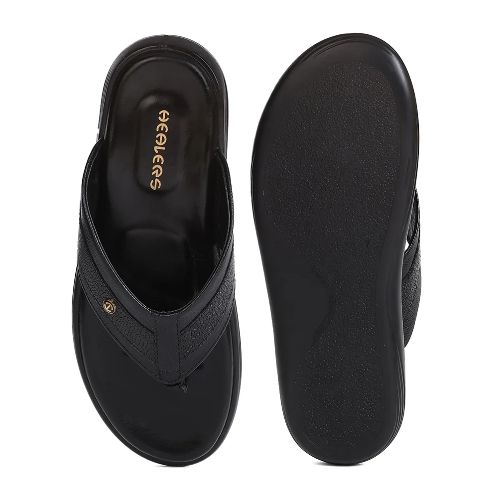 Healers LEBRON-1 Black Casual Slip on Slippers for Men by Liberty - Image 4