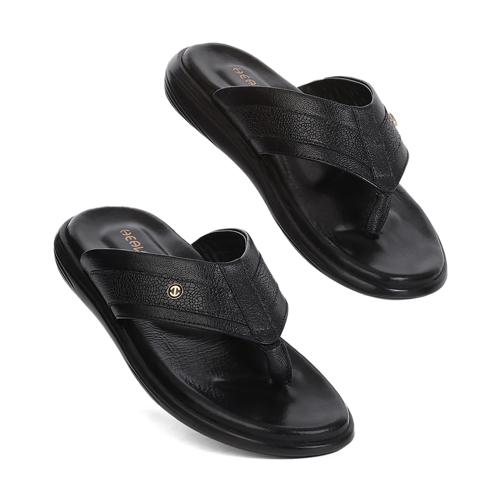 Healers LEBRON-1 Black Casual Slip on Slippers for Men by Liberty - Image 5