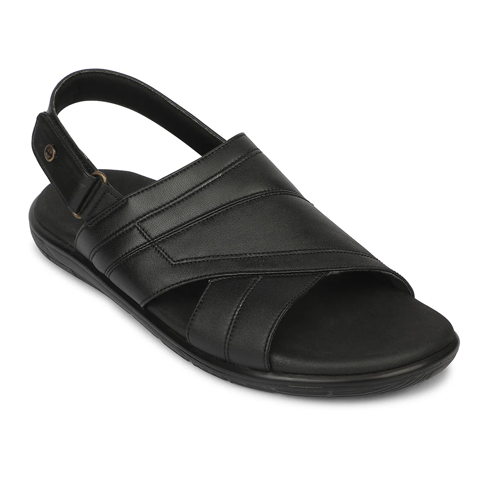 Healers MDG-1 Everyday Comfort Black Formal Sandal for Men by Liberty