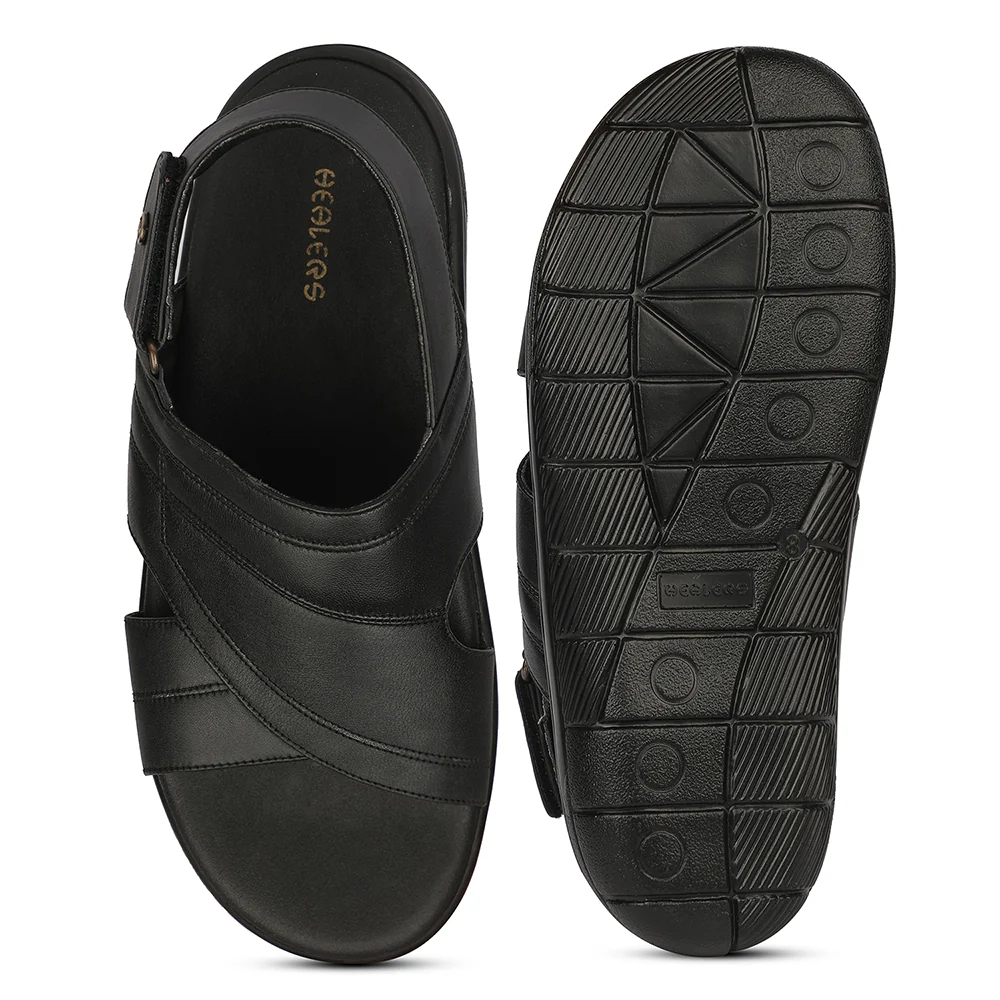 Healers MDG-1 Everyday Comfort Black Formal Sandal for Men by Liberty - Image 4