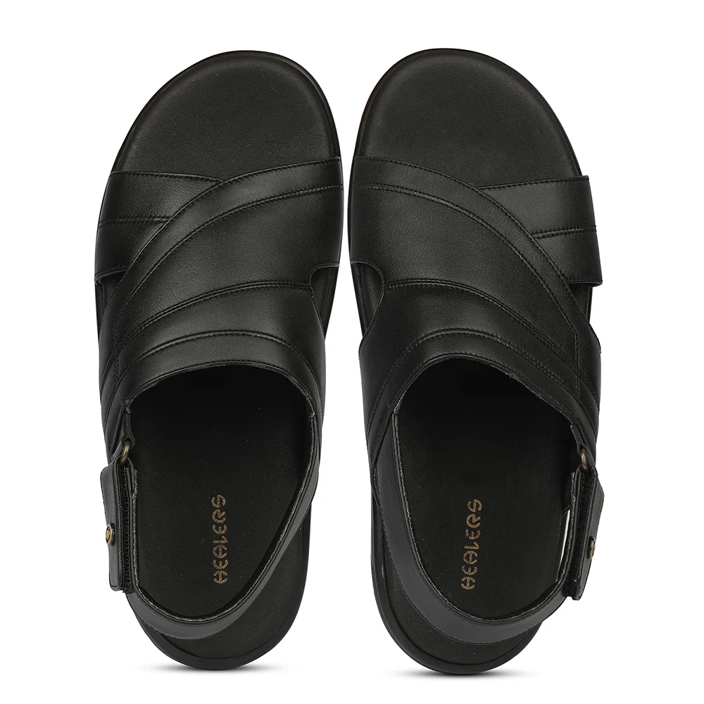 Healers MDG-1 Everyday Comfort Black Formal Sandal for Men by Liberty - Image 7